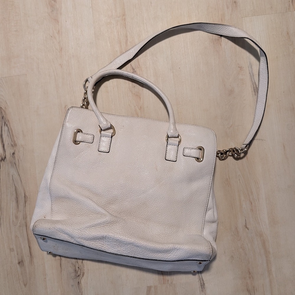 Michael Kors Cream Off White and Gold Oversized Purse Handbag Shoulder Bag - Picture 3 of 6